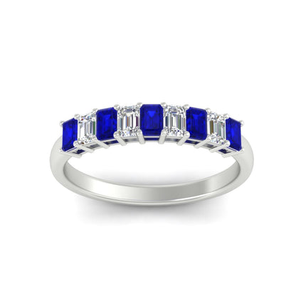 1 Carat Nine Stone Emerald Cut Wedding Band