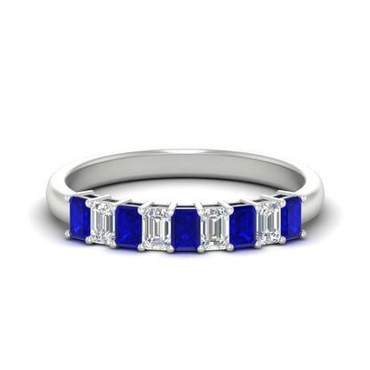 1 Carat Nine Stone Emerald Cut Wedding Band