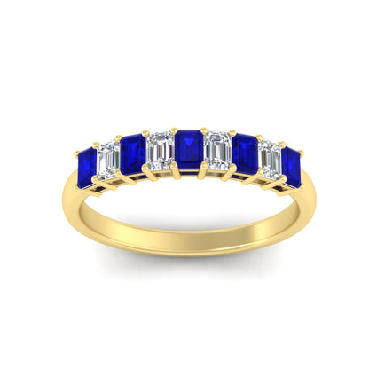 1 Carat Nine Stone Emerald Cut Wedding Band