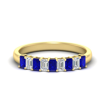 1 Carat Nine Stone Emerald Cut Wedding Band