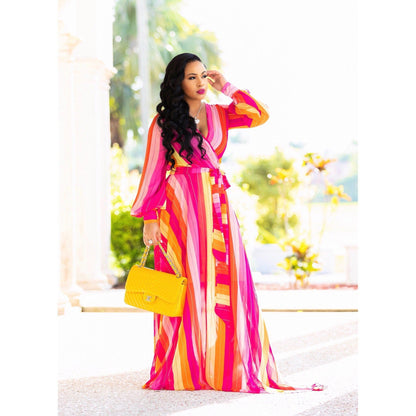 Women's Printed Chiffon Sexy Dress With Lining Dresses