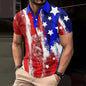 Mens Patterned Streetwear Loose-fitting Short-sleeve T-shirt