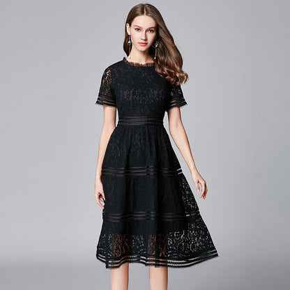 Large Black Dress Long Simple Lace Dresses