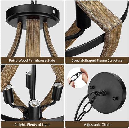 Modern Farmhouse 4-Light Hanging Pendant Light