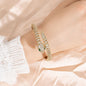 Women's 18K Gold Snakebone Open Bangle with Full Diamond Setting
