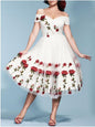 Party Dress Embroidered Rose Lace Mesh Dresses