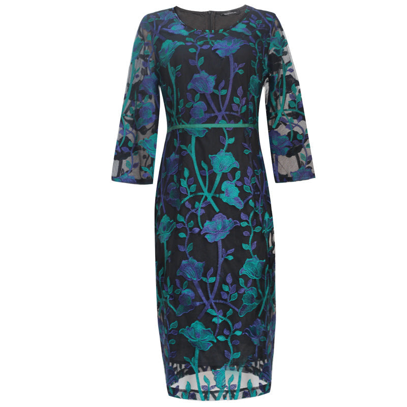 Embroidered Dress Fat French Style Temperament Dresses
