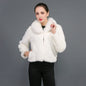 Women's Mink Fur Light Collar Warm Coats