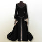 Women's Classical Halloween Christmas Long Sleeve Embroidered Dresses