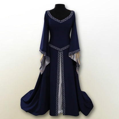 Women's Classical Halloween Christmas Long Sleeve Embroidered Dresses