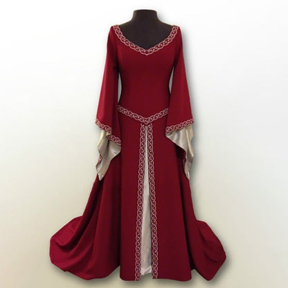 Women's Classical Halloween Christmas Long Sleeve Embroidered Dresses
