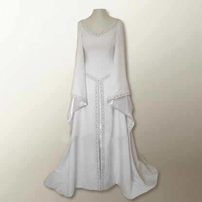 Women's Classical Halloween Christmas Long Sleeve Embroidered Dresses