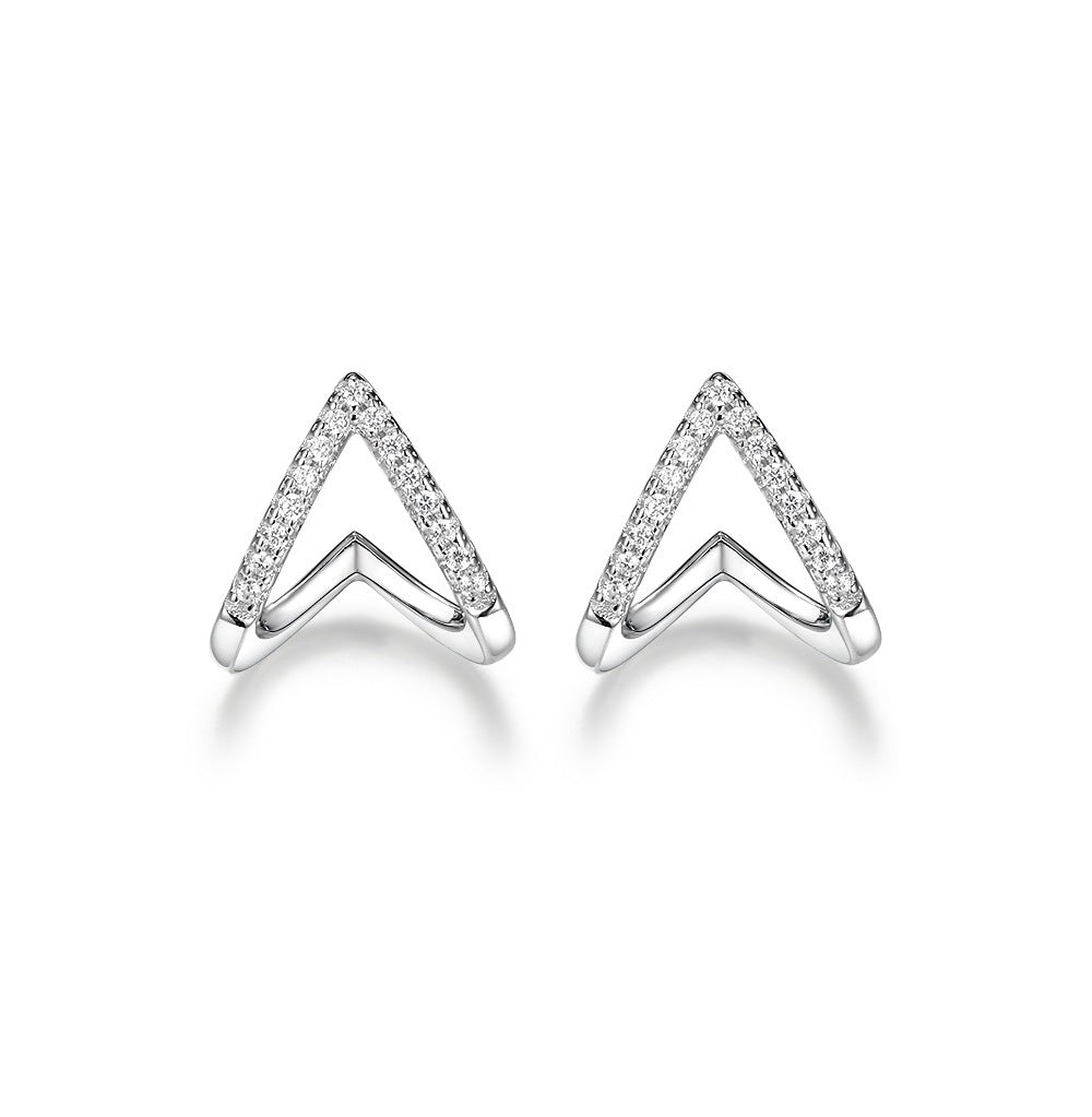 Earrings Simple Special-interest Design French Diamond-embedded Smile Earrings