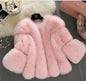 Women's Fur Stitching Integrated Warm Fox Coats