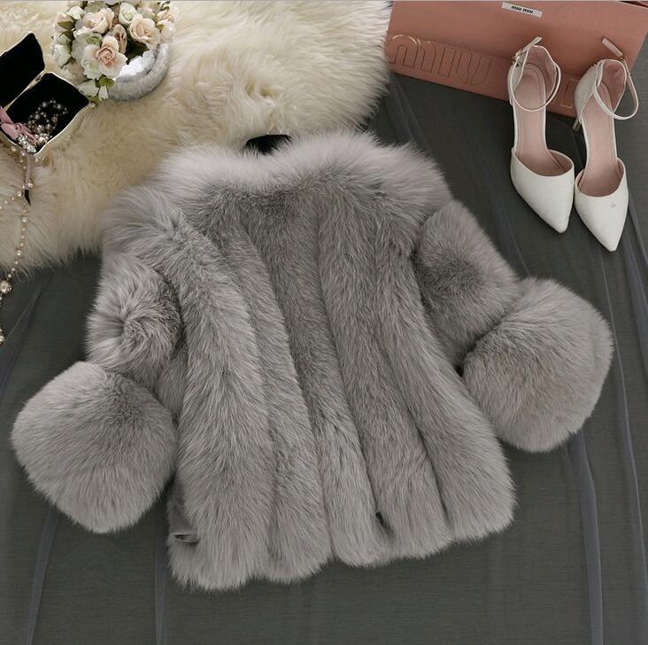 Women's Fur Stitching Integrated Warm Fox Coats