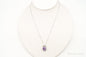 Vintage Purple Cubic Zirconia Crowned Heart Sterling Silver Necklace
