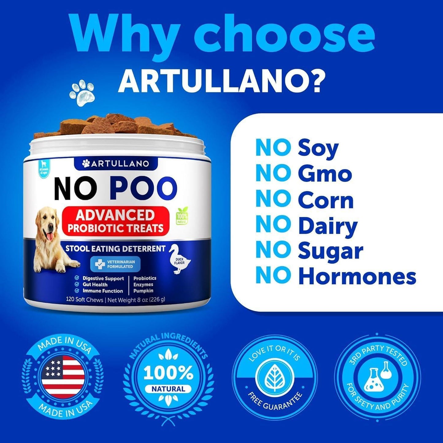 No Poo Chews for Dogs Puppy Coprophagia Stool Eating Deterrent Prevent Dog from
