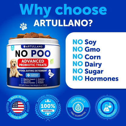 No Poo Chews for Dogs Puppy Coprophagia Stool Eating Deterrent Prevent Dog from