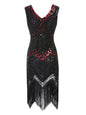 Retro Style Sequin Bead Dress Front Back Evening Dresses