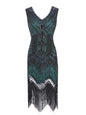 Retro Style Sequin Bead Dress Front Back Evening Dresses
