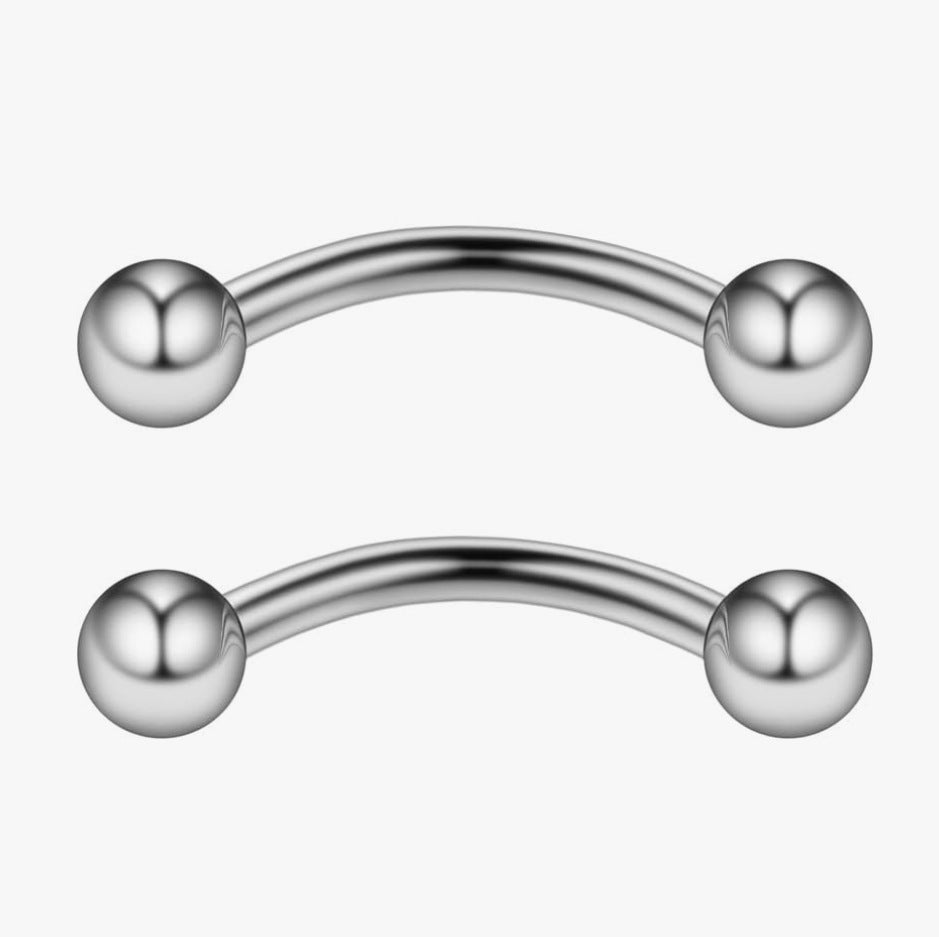 Stainless Steel Brow Nail Curved Rod Ball Piercing Jewelry