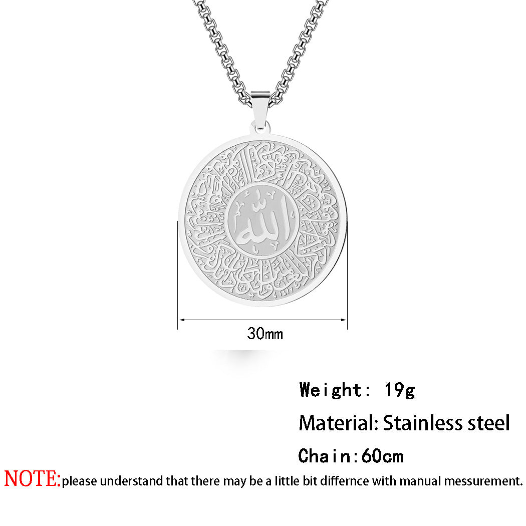 Men Calligraphy Necklace Accessories Jewellery