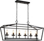 6-Light Black Linear Candle Chandelier