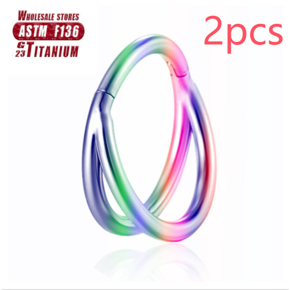 F136 Titanium Alloy Fork Nose Ring Human Body Puncture Ornament