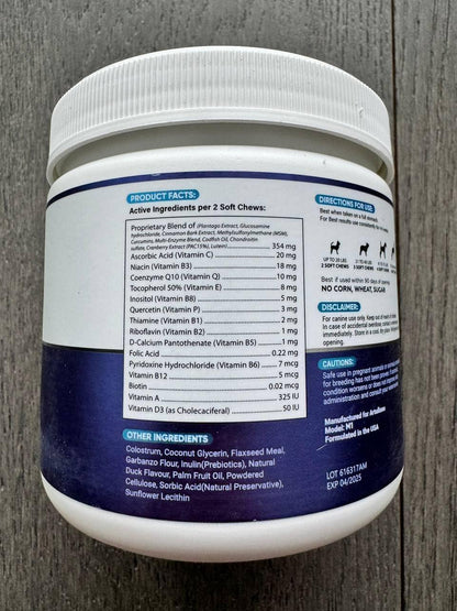 Dog Multivitamin Chewable with Glucosamine 26 in 1 Dog Vitamins and Supplements Senior & Puppy Multivitamin for Dogs Pet Joint Support Health Immunity Mobility Gut Skin 120 Chews