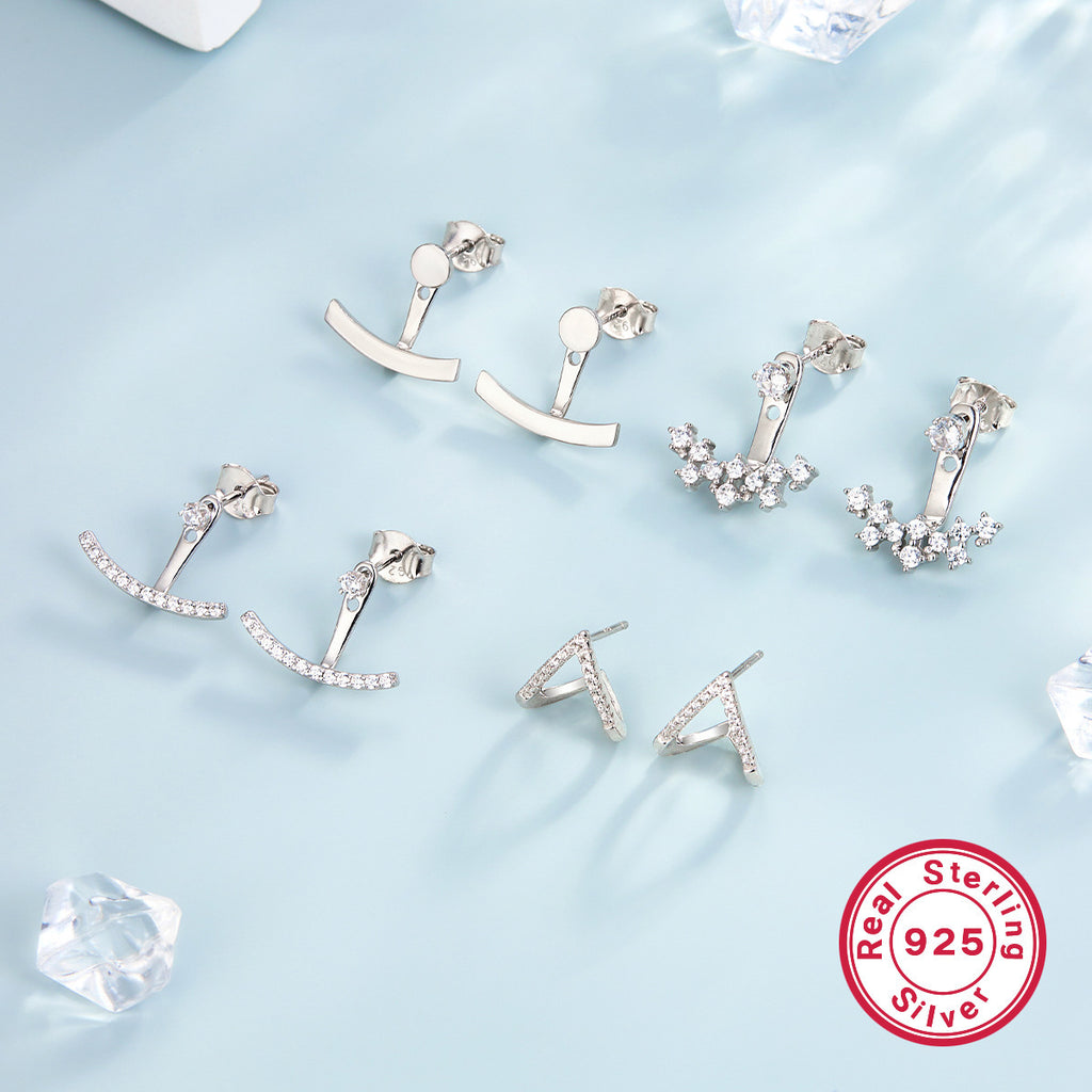 Earrings Simple Special-interest Design French Diamond-embedded Smile Earrings