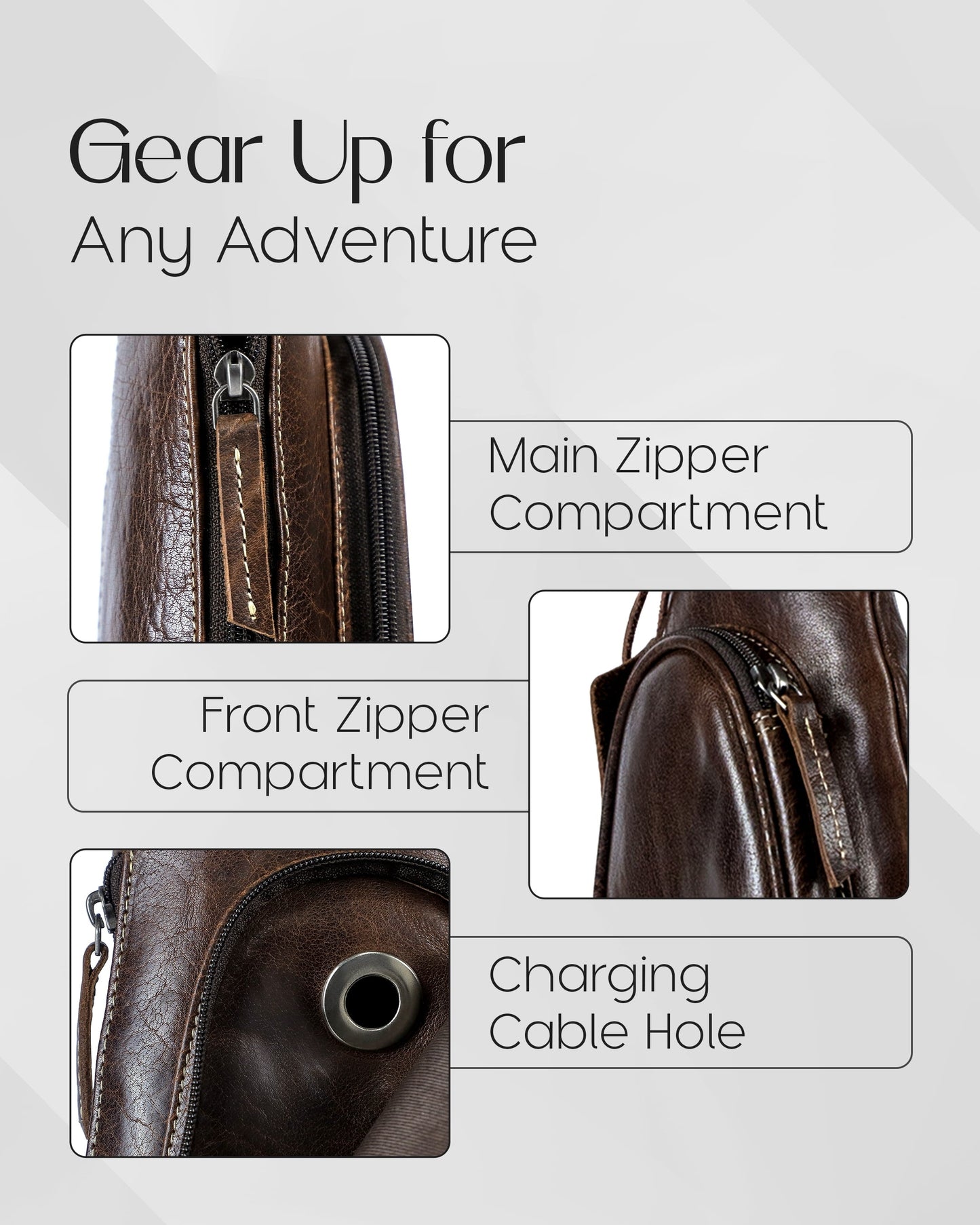 Genuine Leather Sling Bag – Crossbody, Hidden AirTag Pocket