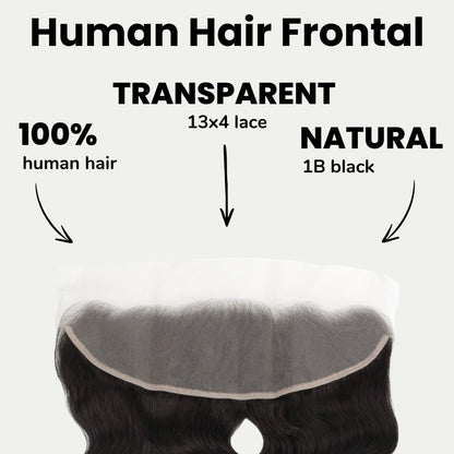 Brazilian Body Wave 13x4 Transparent Lace Human Hair Frontal