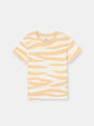 Short Sleeve T-Shirt in (Neutral Zebra) Pattern - Ecru