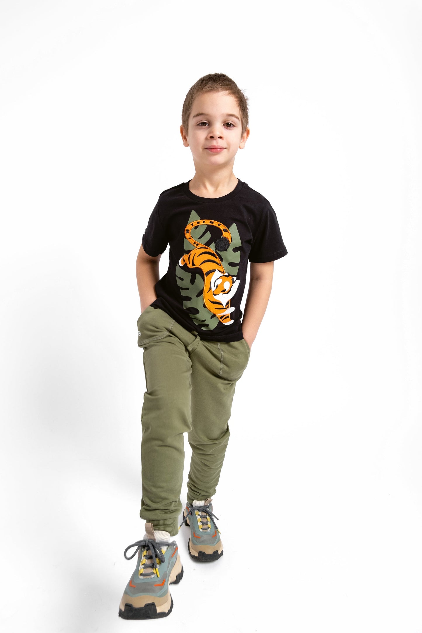 Solid Stitched Pocket Joggers with Drawstring Waistband - Olive