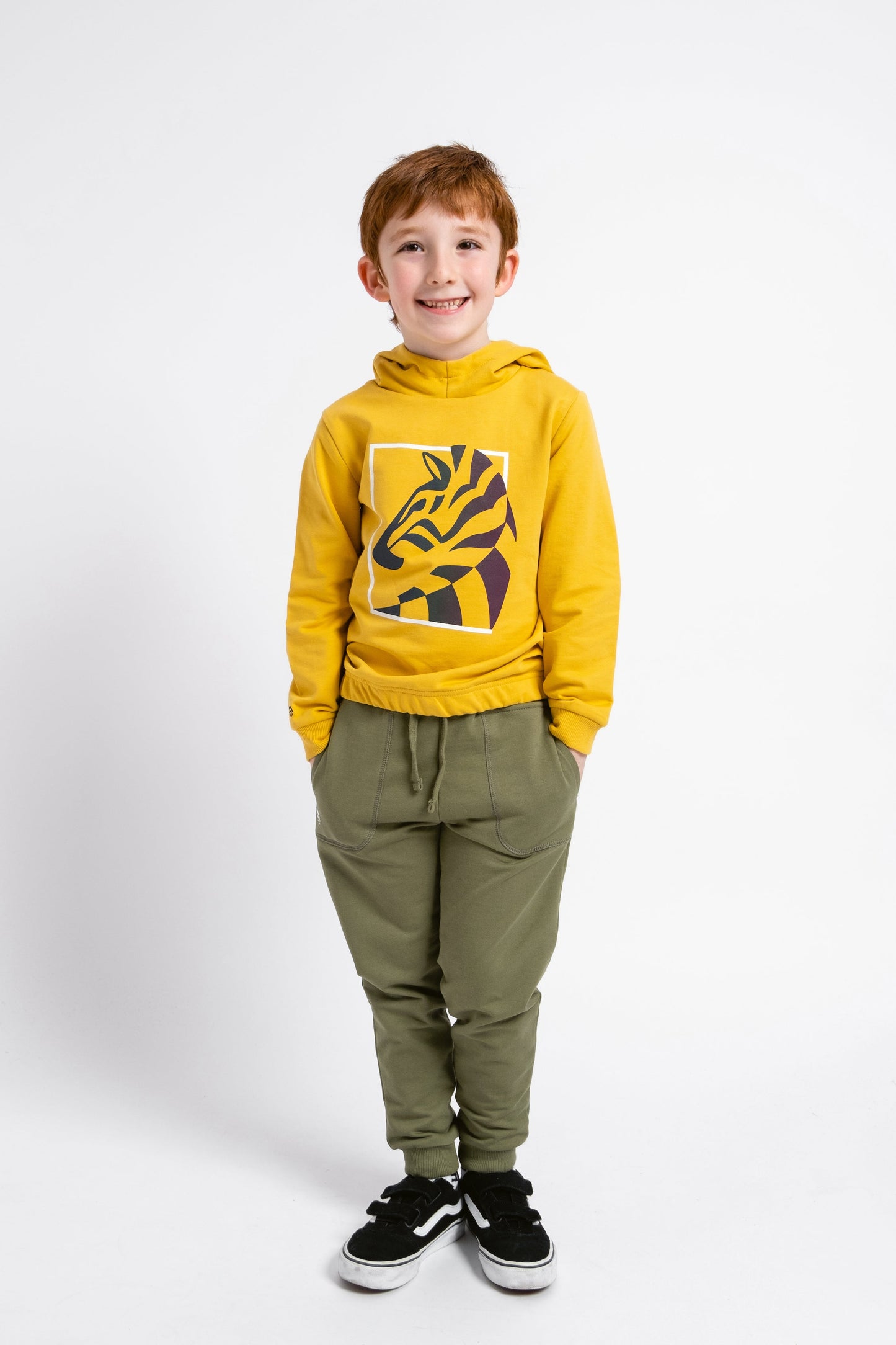 Hoodie Sweatshirt with (Zebra) Reflective Graphic - Yellow