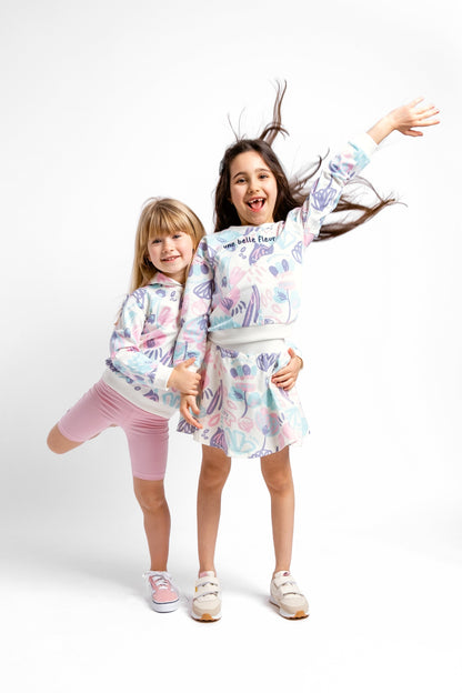 Cherubino "All-Day Comfort" Enchanting Watercolor Floral Hoodie for Girls