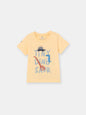 Short Sleeve T-Shirt with (Tiny Dino) Graphic - Yellow