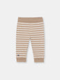 Waistband Joggers with Adjustable Cuffs in (Mini Stripe) Pattern - Brown