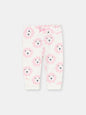 Ruffle Waistband Pants with Adjustable Cuffs in (Floral Lion) Pattern - White