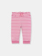 Ruffle Waistband Pants with Adjustable Cuffs in (Mini Stripe) Pattern - Raspberry