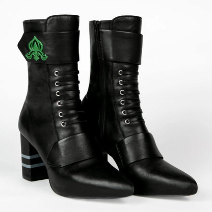 Michaela V Marta Black Leather Knee-High Boots