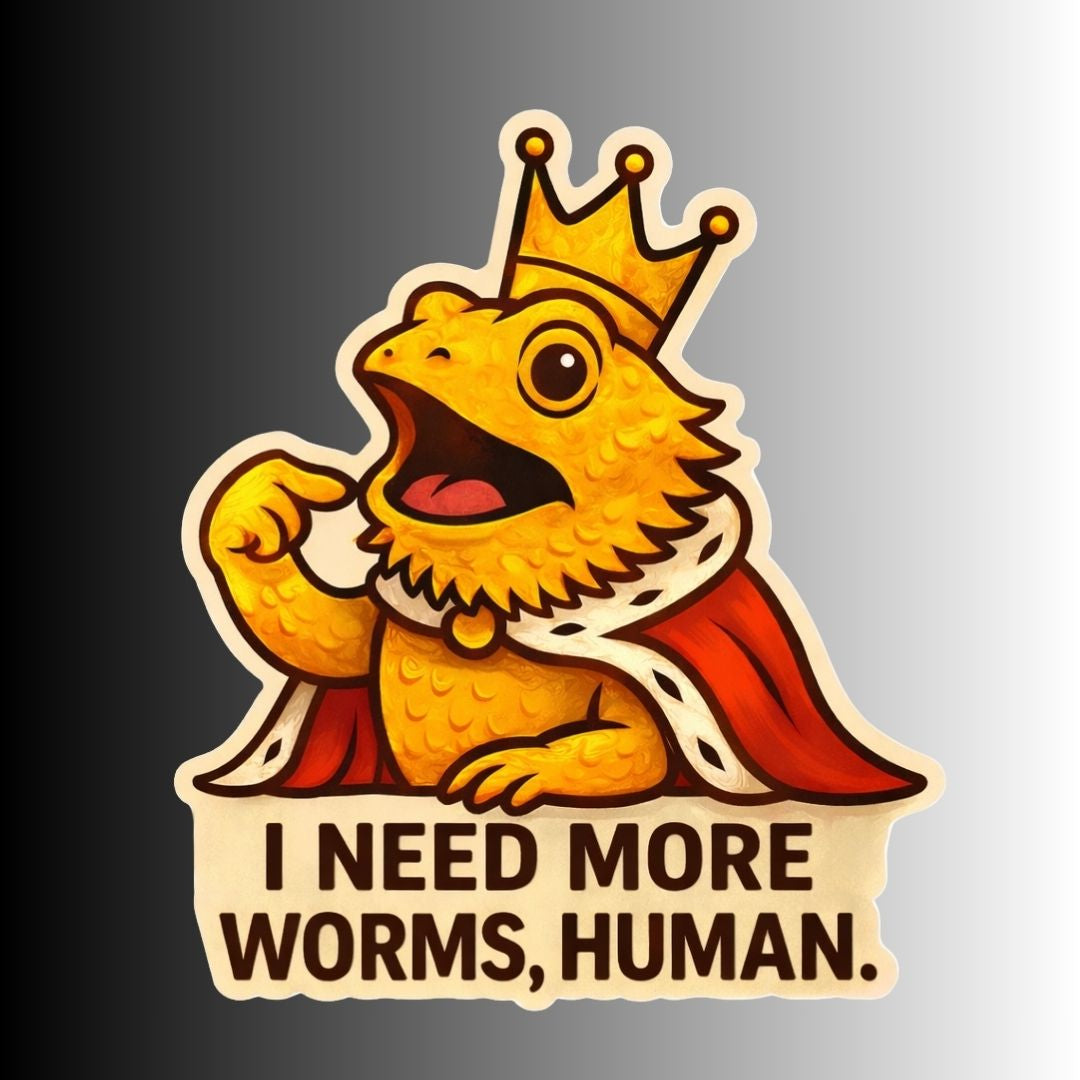 "I Demand More Worms, Human." Bearded Dragon Lizard Sticker