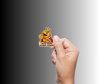 "I Demand More Worms, Human." Bearded Dragon Lizard Sticker