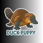 "DUCK-PUPPY" Cute Funny Duck-Billed Platypus Sticker