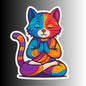 Colorful Buddha Cat Sticker