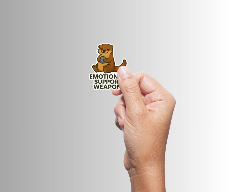 "Emotional Support Weapon" Funny Sarcastic Otter Sticker