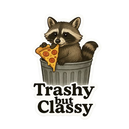 "Trashy but Classy" Funny Raccoon / Trash Panda Sticker