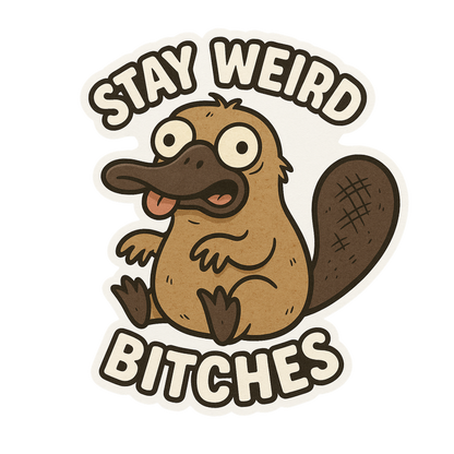 "Stay Weird Bitches" Funny Goofy Duckbill Platypus Sticker