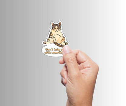 "Can I help you with something?" Sarcastic Cat Sticker
