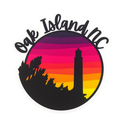 Oak Island, NC Lighthouse Sunset Sticker